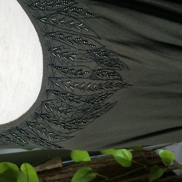 Asymetrical Beaded Shirt Dress - Picture 5 of 8